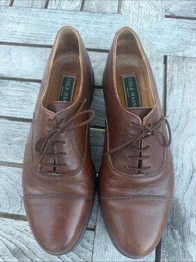 Cole Haan Brown Leather Cap-Toe Oxfords